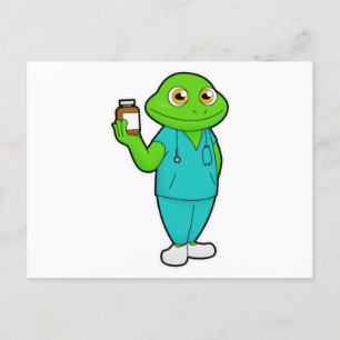 Carte Postale La grenouille en tant qu'infirmière en médecine et