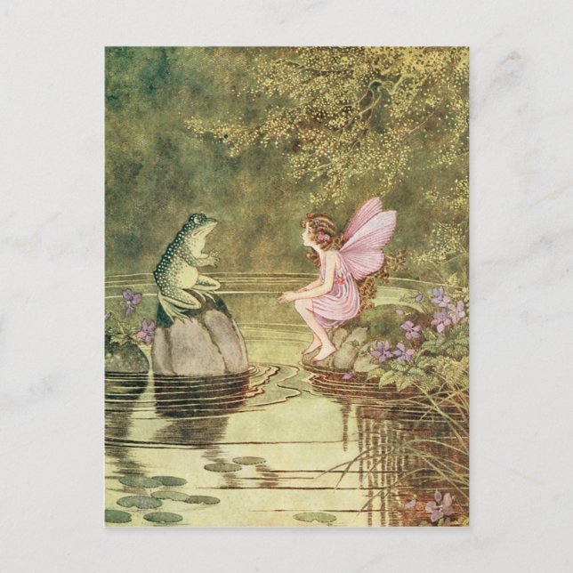 Carte Postale La grenouille et la fée (Devant)