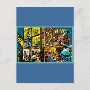 Carte Postale La guerre dans l'art caricatural du voisinage