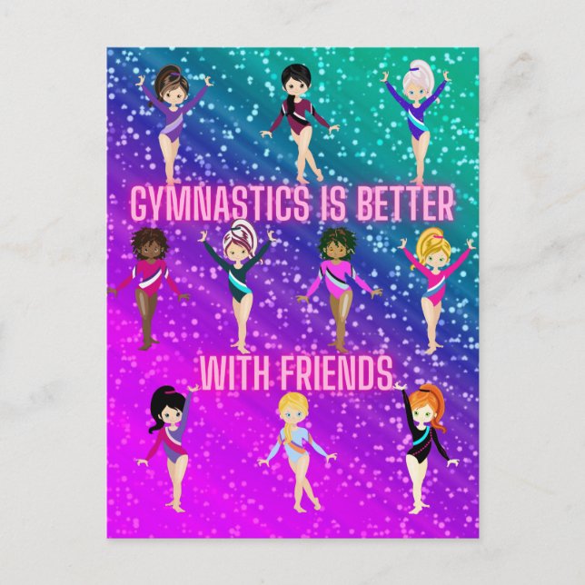 Carte Postale La Gymnastique Est Mieux Avec Les Amis Super Spark (Devant)
