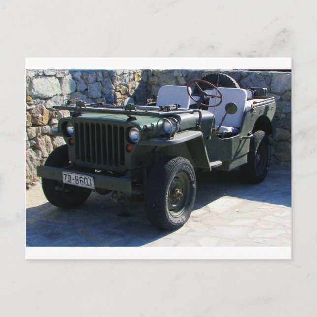 Carte Postale La Jeep de Willy. (Devant)