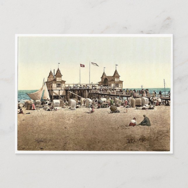 Carte Postale La jetée, Ahlbeck, Pommeraina sic, Allemagne rare  (Devant)