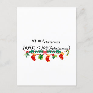 Carte Postale La joie à noël est toujours plus grande, maths noë