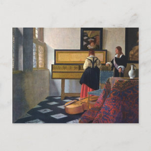 Carte Postale La leçon de musique de Johannes Vermeer (vers 1663