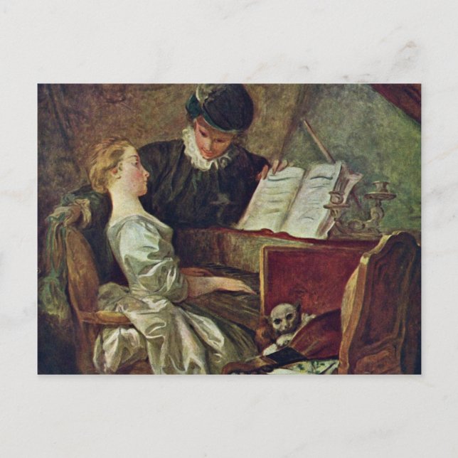Carte Postale La Leçon De Musique, Par Fragonard, Jean-Honoré (M (Devant)