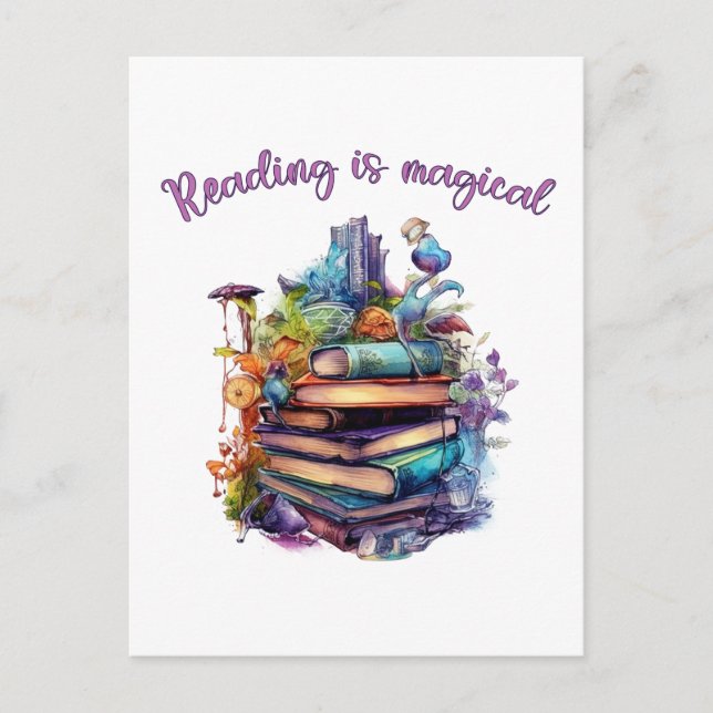 Carte Postale La lecture est magique (Devant)