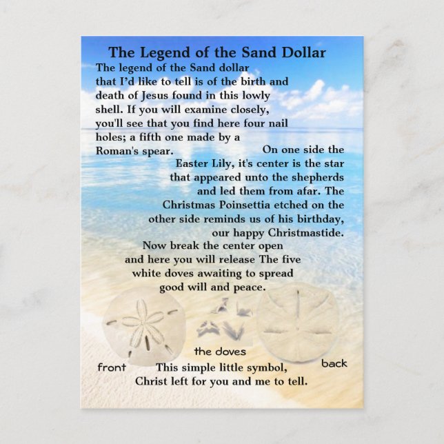 Carte Postale La légende du dollar de sable (Devant)