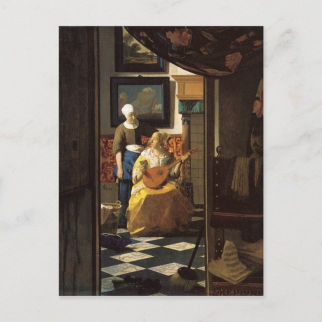 Carte Postale La lettre d'amour de Johannes Vermeer (Devant)