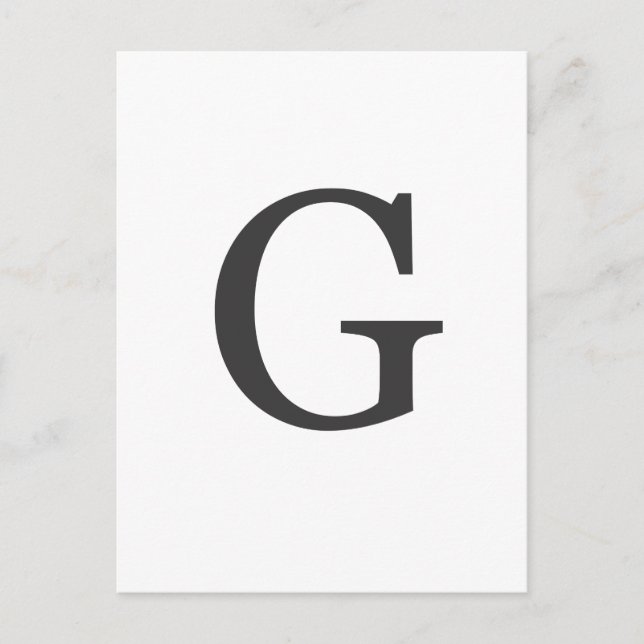 Carte Postale "la lettre G" (Devant)