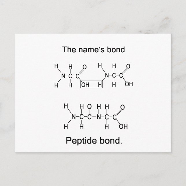 Carte Postale La liaison du nom, liaison peptidique (Devant)