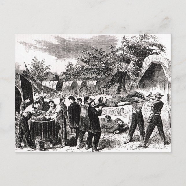 Carte Postale La libération des blessés après l'Antietam (Devant)