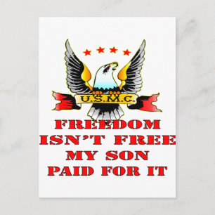 Carte Postale La liberté de l'USMC n'est pas libre Mon fils payé