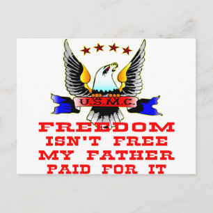 Carte Postale La liberté de l'USMC n'est pas libre Mon père payé