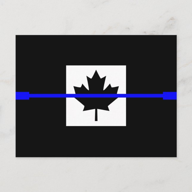 Carte Postale La Ligne Bleue Mince Symbolique sur le drapeau can (Devant)