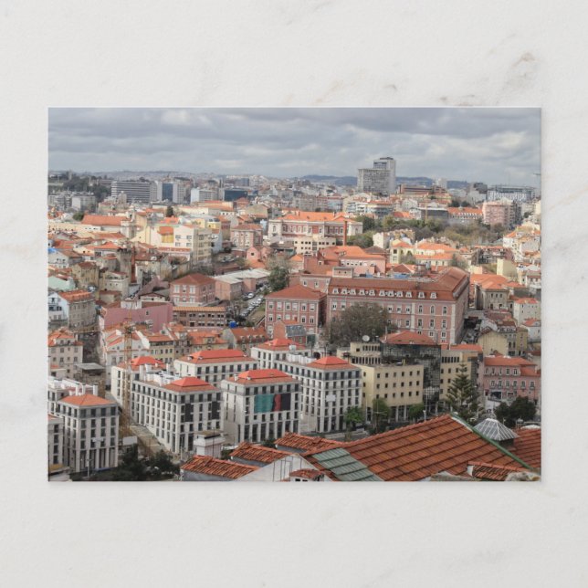 Carte Postale La ligne d'horizon du toit de Lisbonne (Devant)