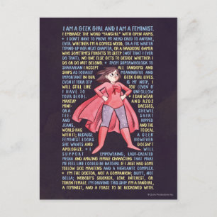 Carte Postale La Litanie de la fille Geek pour le féminisme
