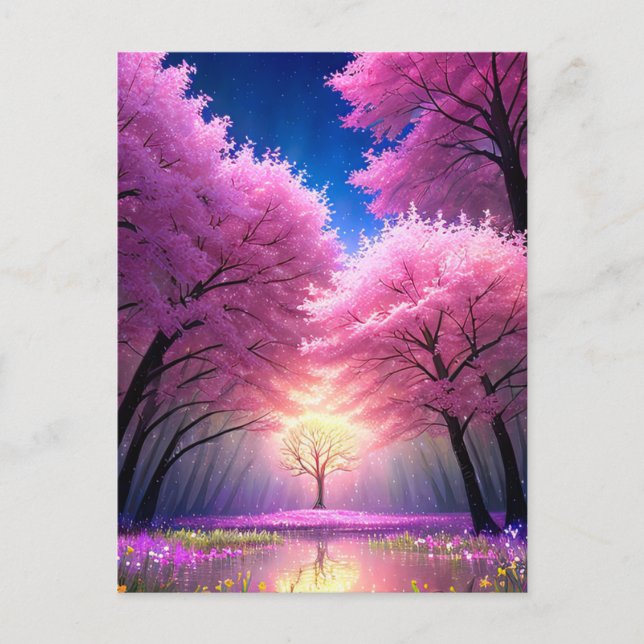 Carte Postale La lueur magique de l'arbre d'or (Devant)