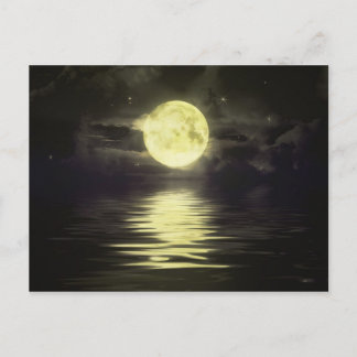 Carte Postale La Lune réfléchissant sur l'eau