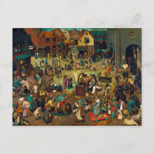 Carte Postale La lutte entre Carnaval et Carême (1559)