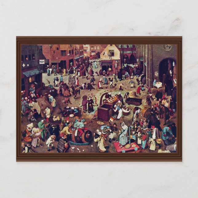 Carte Postale La Lutte Entre Carnaval Et Carême, Par Bruegel (Devant)