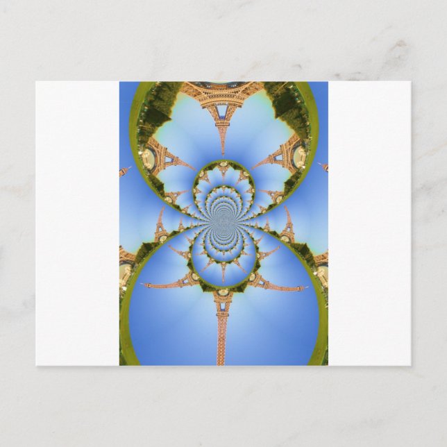 Carte Postale La magie de Paris : Design de tour Eiffel géométri (Devant)