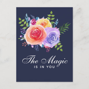 Carte Postale La magie est en vous Inspirational Floral
