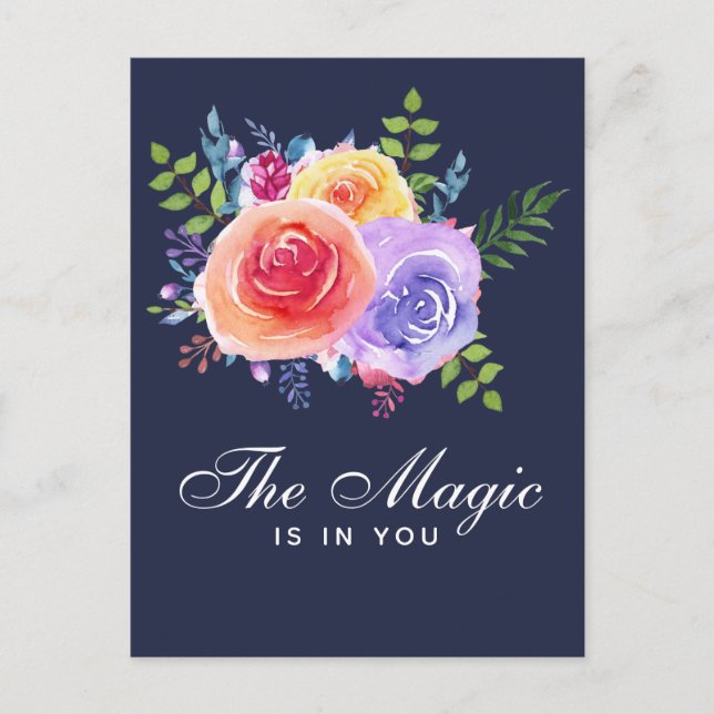 Carte Postale La magie est en vous Inspirational Floral (Devant)