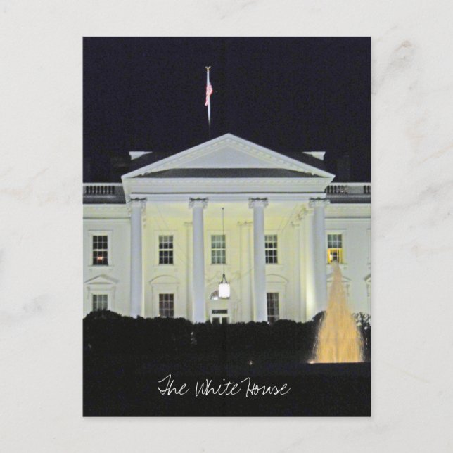 Carte Postale La Maison Blanche à Night Washington DC 001 (Devant)