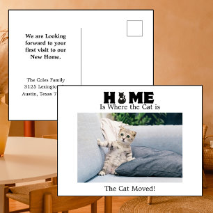 Carte Postale La maison est l'endroit où le chat se déplace Fair