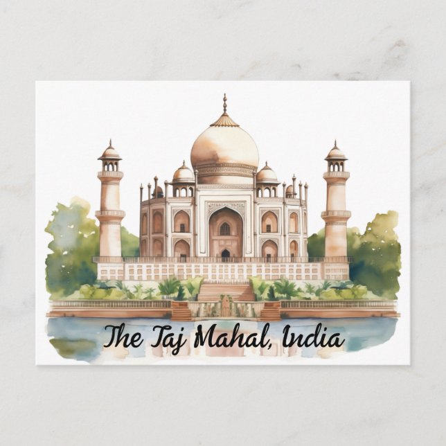 Carte Postale La majestueuse beauté intemporelle du Taj Mahal (Devant)