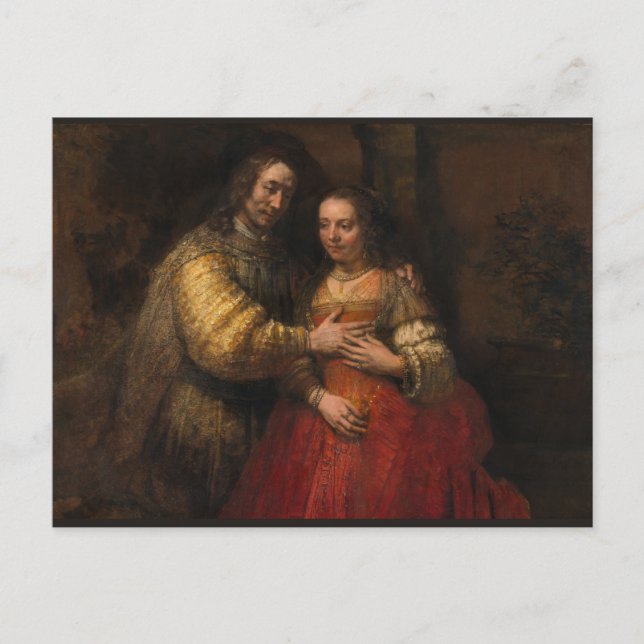 Carte Postale La mariée juive par Rembrandt van Rijn (Devant)