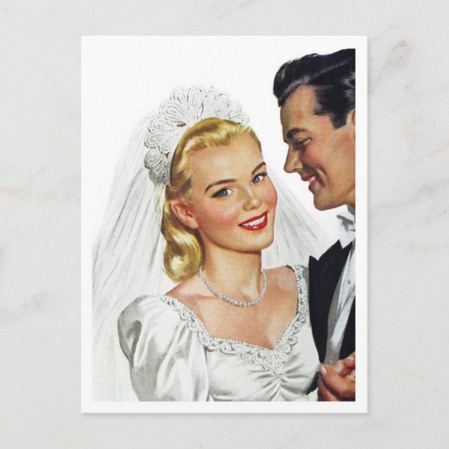 Carte Postale La mariée rougissante danse avec la salle (Devant)