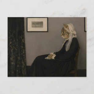 Carte Postale La mère de Whistler, parodie féline de l'art class