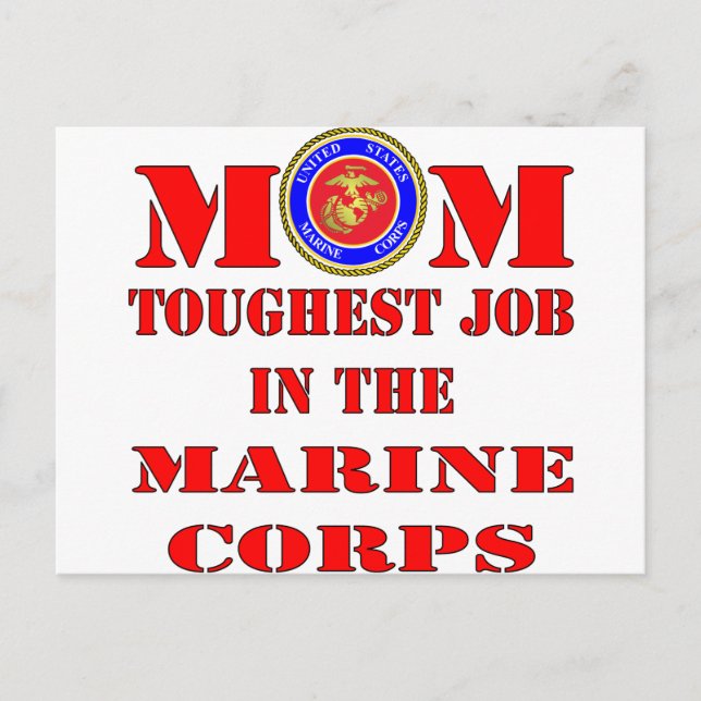 Carte Postale La Mère Marine de l'USMC Travail le plus dur dans  (Devant)