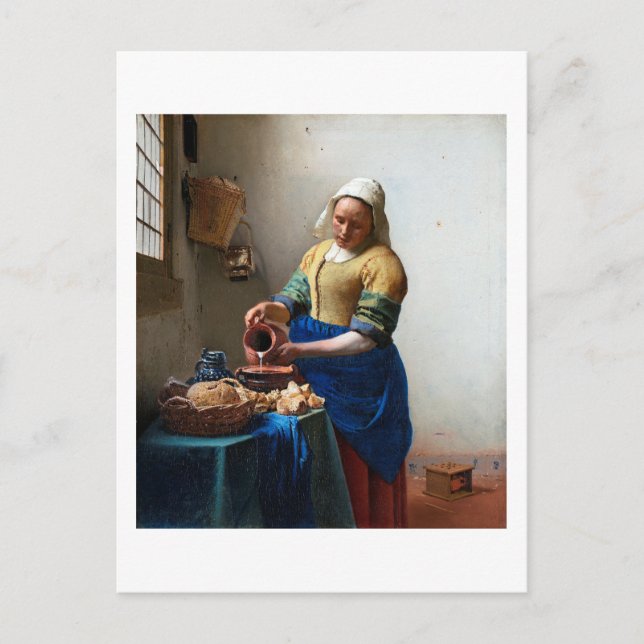 Carte Postale La Milkmaid, Johannes Vermeer, 1657-1658 (Devant)