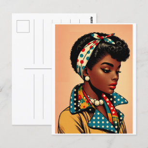 Carte Postale La mode des femmes noires des années 50, cadeau de