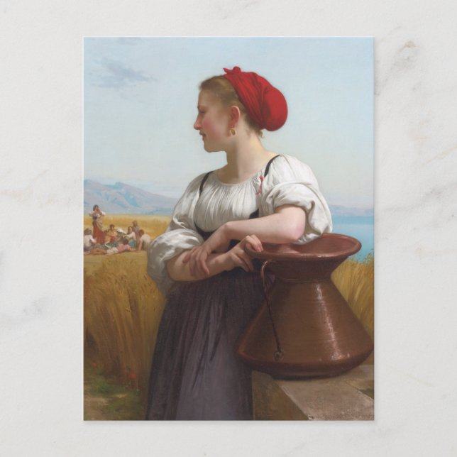 Carte Postale La moissonneuse de Bouguereau (Devant)