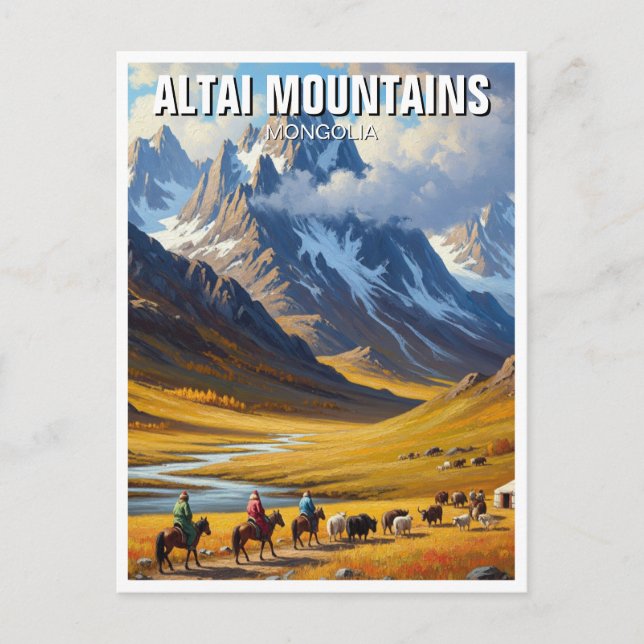 Carte Postale La Mongolie de l'Altaï voyage (Devant)