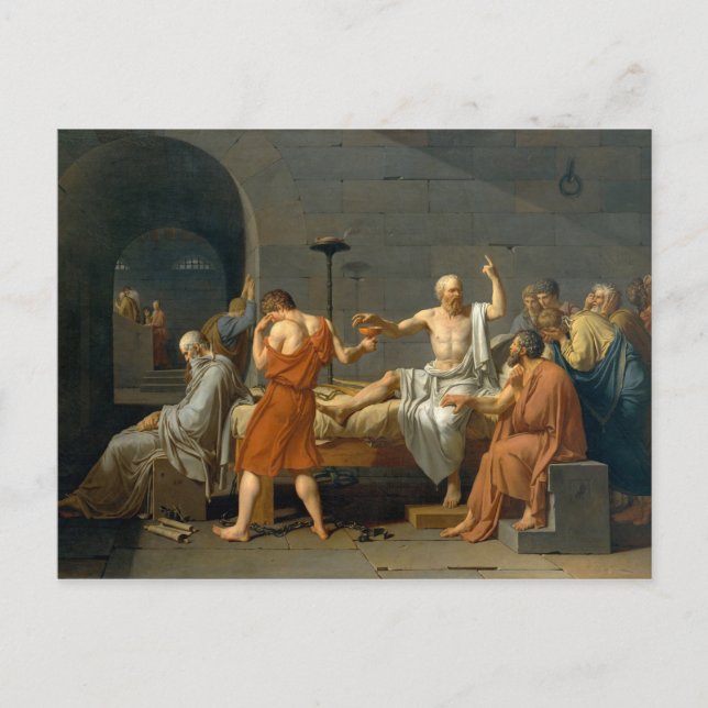 Carte Postale La mort de Socrate par Jacques-Louis David (Devant)
