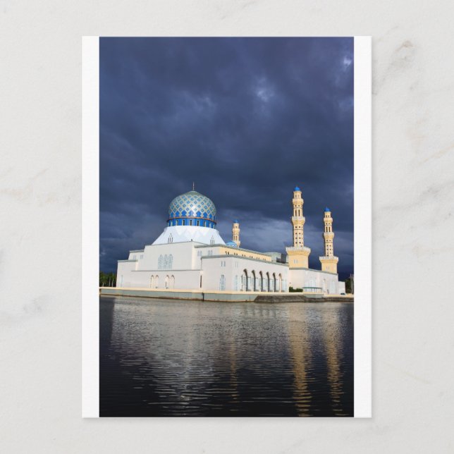 Carte Postale La mosquée de la ville Kota Kinabalu Borneo (Devant)