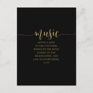 Carte Postale La Musique Donne Une Âme À L'Univers, Citation Pla