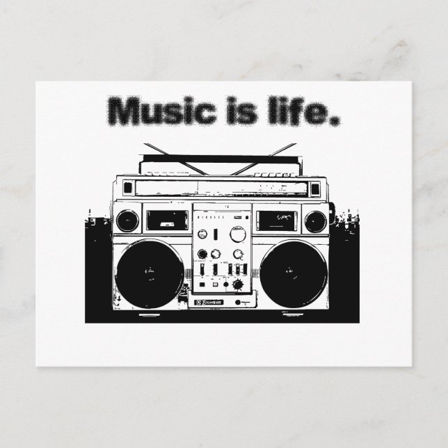 Carte Postale La musique est la vie (Devant)