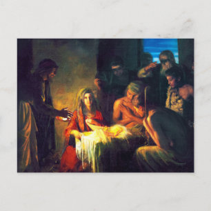 Carte Postale La naissance de Jésus par Carl Bloch