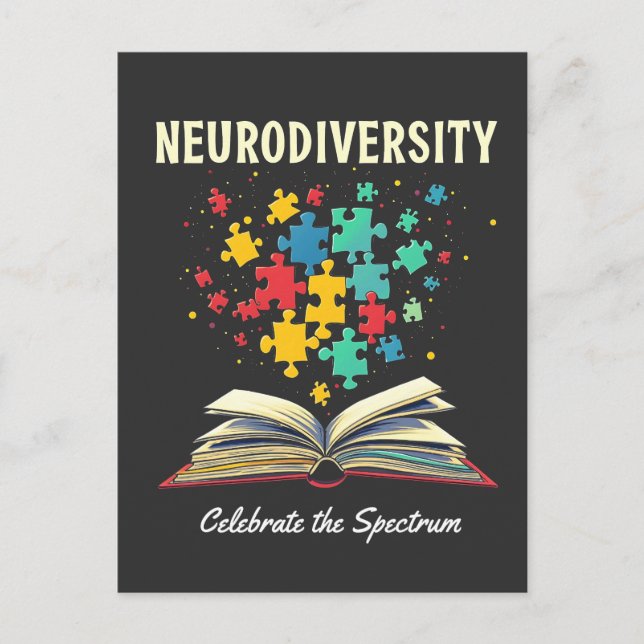 Carte Postale La neurodiversité célèbre l'autisme du livre spect (Devant)