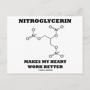 Carte Postale La nitroglycérine rend mon coeur plus efficace