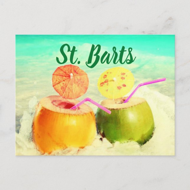 Carte Postale La noix de coco de St Barts (Devant)