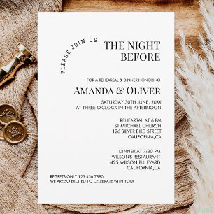 Carte Postale La Nuit Avant le Dîner de Répétition de Mariage de