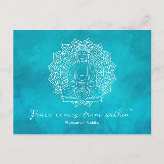 Carte Postale La Paix Provient Du Bouddha De Shakyamuni | TURQUO (Devant)