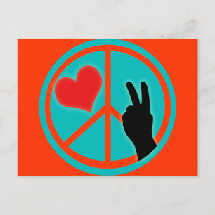 Carte Postale La paix signe la paix et l'amour
