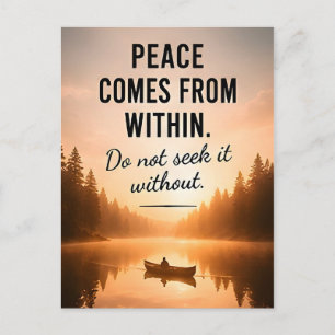 Carte Postale 🕊️ La paix vient de l'intérieur, inspiration quot